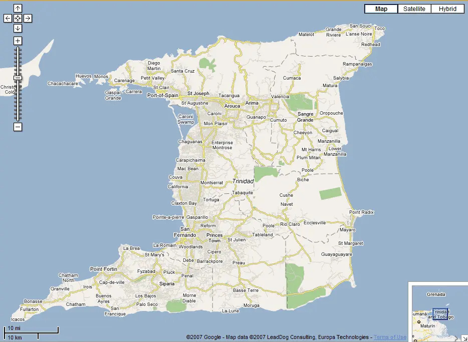 More street map information for Trinidad added to Google Maps