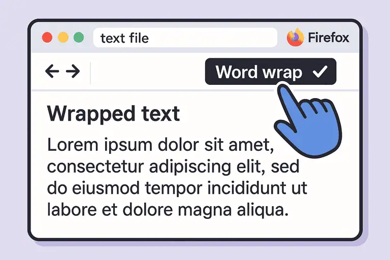 How to apply word wrap to text files viewed in Mozilla Firefox