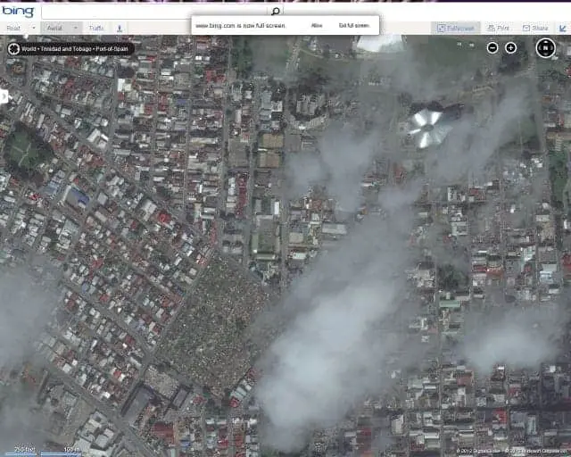 Bing Maps features updated satellite imagery and driving and walking directions to venues in Trinidad and Tobago