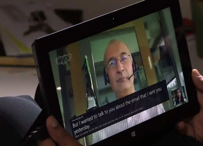 Microsoft demos Skype Translator doing real time speech to speech translation