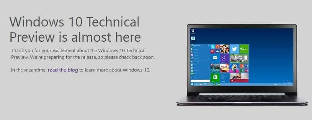 Microsoft announces Windows 10 – Tech Preview download available October 1 2014