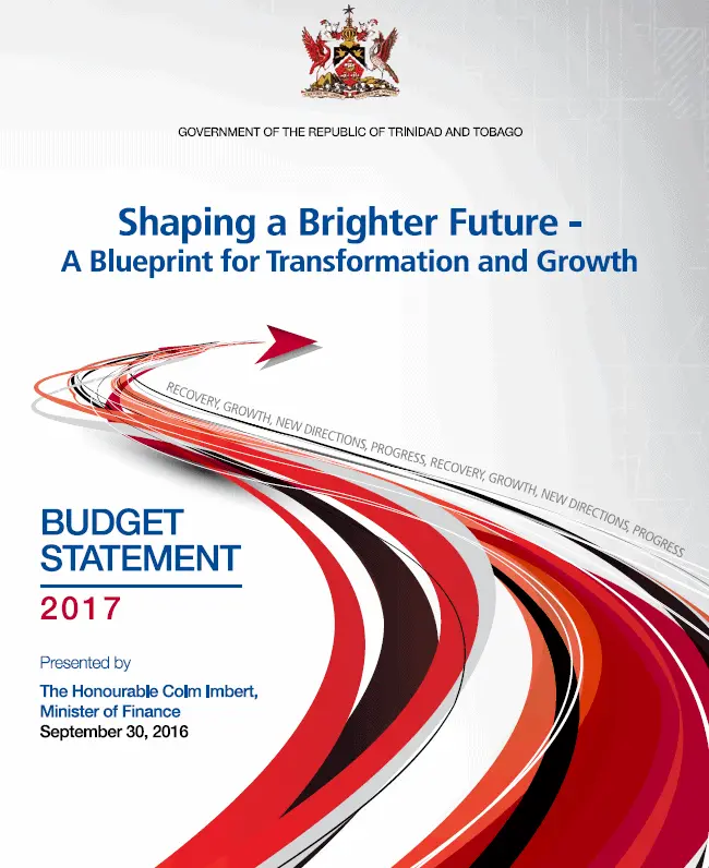 Cover image of the Trinidad and Tobago Budget Statement 2017 document 