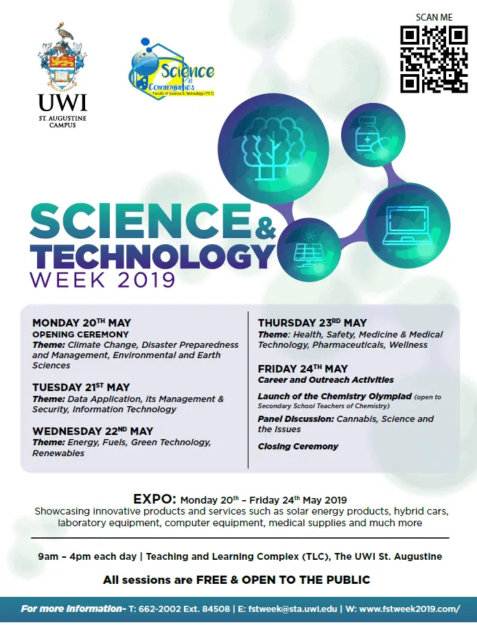 UWI FST’s Science and Technology Week 2019 from May 20-24 2019