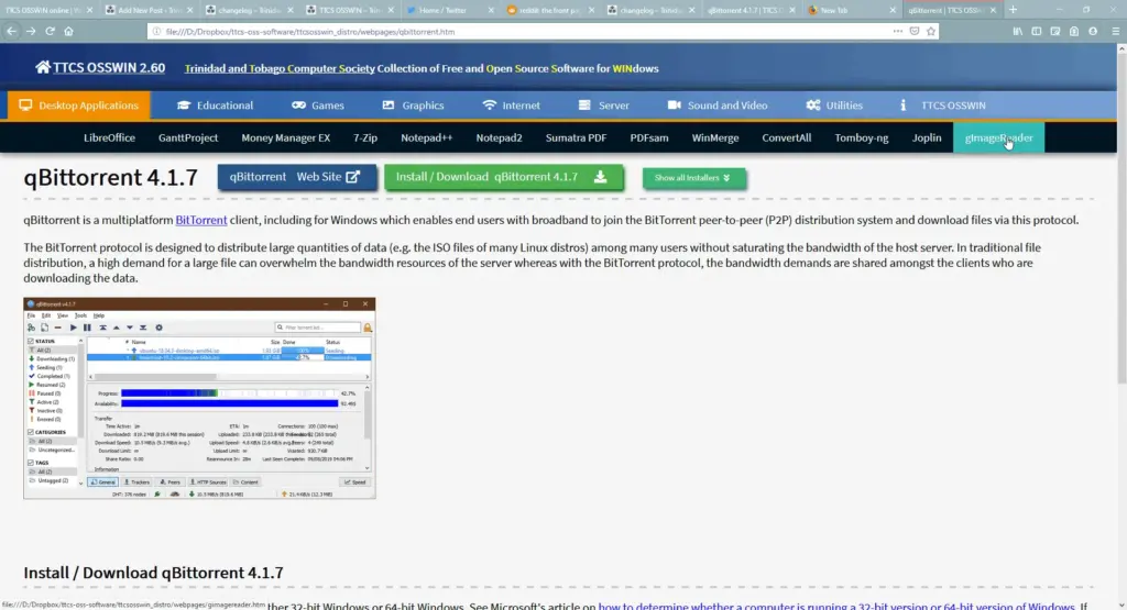 TTCS OSSWIN 2.6 – a collection of Free and Open Source Software (#FOSS) for Windows available for download