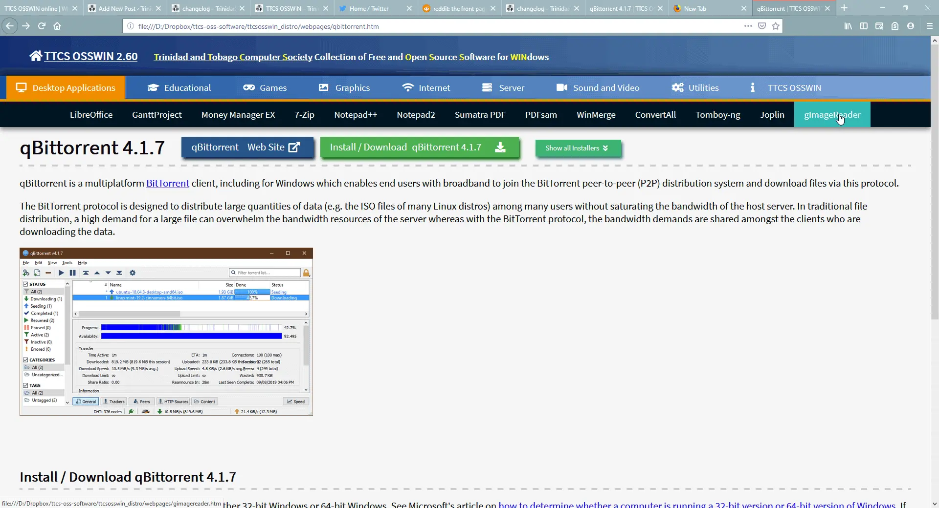 TTCS OSSWIN 2.6 – a collection of Free and Open Source Software (#FOSS) for Windows available for download