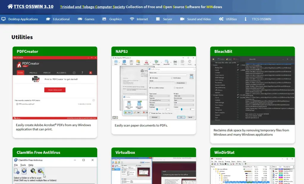 TTCS OSSWIN 3.2 available for download – a collection of Free and Open Source Software (#FOSS) for Windows