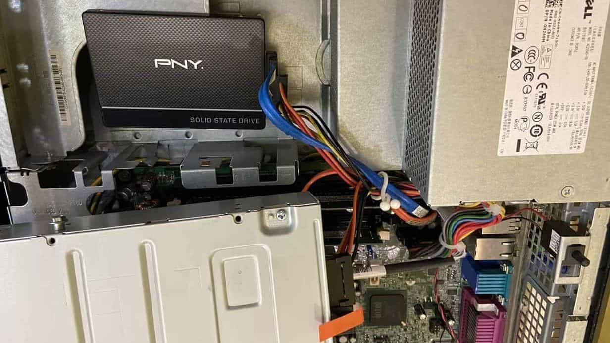 SSD installed in machine being refurbished