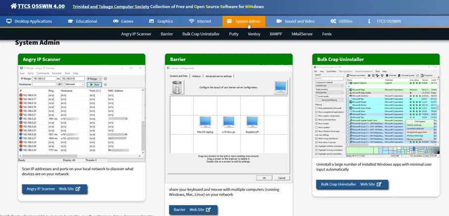 TTCS OSSWIN v4.1 , a collection of Free and Open Source Software (#FOSS) for Windows, available for download